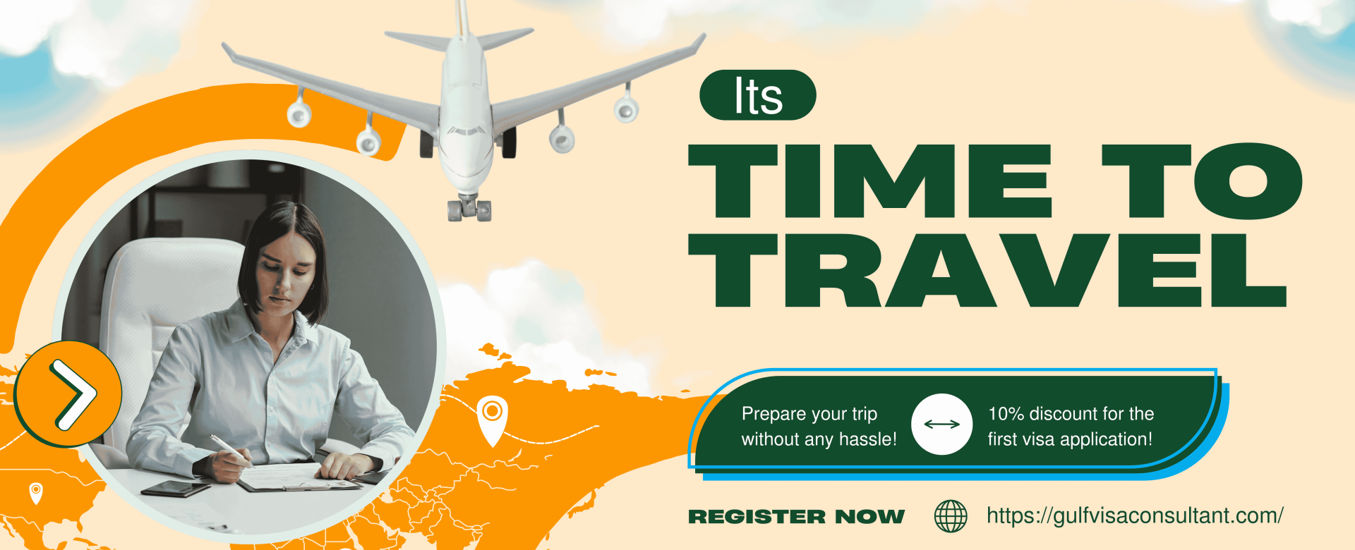 Green and White Modern Travel Visa Promotion Banner (2)